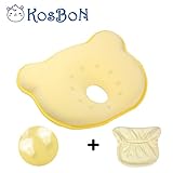 KSB 9 Inches Blue Soft Memory Foam Baby Pillow Head Positioner Neck Support,Prevent Flat Head Syndrome For 3 Months To 1 Year Old Infant (Bear Shape,Includes Pillow Case)