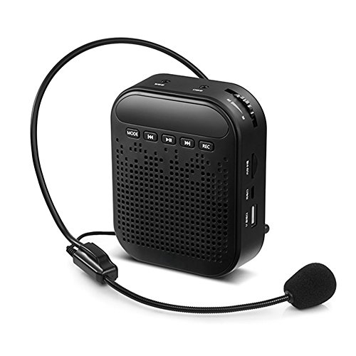 KepooMan Voice Amplifier,Portable Microphone With Waist/Neck Band & Belt Clip,MP3 Player/Recorder & FM Radio, Rechargeable Batteries