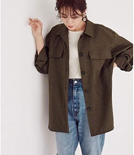 Amazon ロペ セットアップ対応 ツイードライクcpoシャツジャケット ダークブラウン 38 コート ジャケット 通販