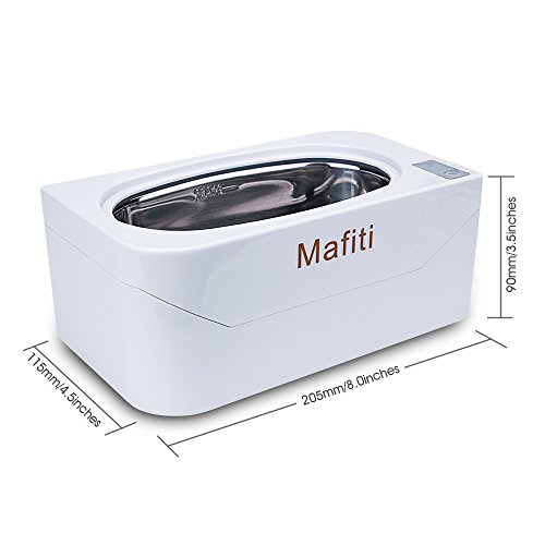 Ultrasonic Jewelry Cleaner Machine 400ml Small Household for Cleaning Eyeglasses, Rings, Dentures Necklaces Watches Coins Mini Portable White - Thumbnail 2