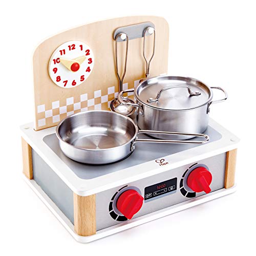 Hape 2-in-1 Küchen- & Grill-Set von Hape| Fantasiespiel Realistisches Rollenspiel Küchenset für Kinder