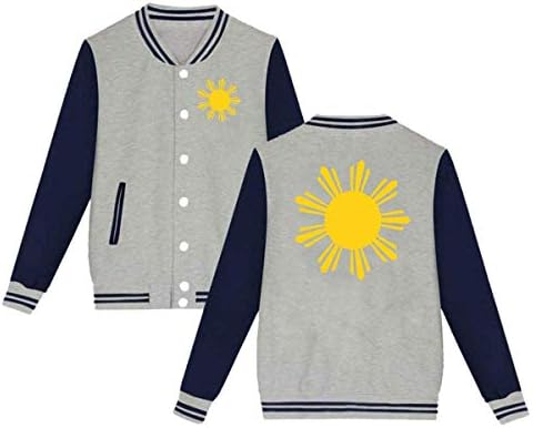 EYSKJ Flag of The Philippines Mens & Womens Funny Hoodie Baseball Uniform Jacket Sport Coat