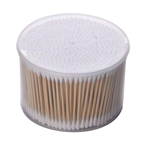 PandaHome, 500 ct Cotton Swabs, Double Tipped Cotton Connect with 2.9" woonden handle for Cleaning Eyes, Ear, Keyboard, Fingernail, Bathtub and Gun (1 Box 500ct)