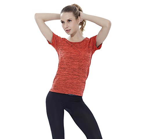 image for AiTrip Activewear Shirt Women, Sleeve Round Neck Workout T-shirt, Mois