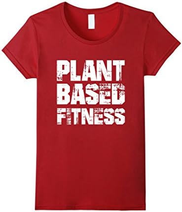 Womens PLANTBASED FITNESS Shirt - vegan plant based t-shirt Medium Cranberry