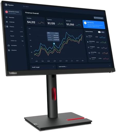 Lenovo T22i-30 21.5 Inch FHD Monitor HDMI DP VGA IPS 99% sRGB Ergonomic Stand