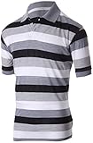 Enimay Men's Classic Fit Striped Polo T-Shirt Short Sleeve (Many Colors Available)