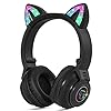 Kids-Headphones-Wireless-Light-Up-Cat-Ear-Bluetooth-Headphones-Over-Ear-Childrens-Foldable-Headphones-wMicrophone-for-Amazon-Fire-TabletLaptopiPad-Black JYPS Kids Headphones Wireless Light Up Cat Ear Bluetooth Headphones Over Ear Childrens Foldable Headphones w/Microphone…