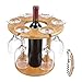 Tirrinia Wine Rack, Wine Glass Holder and Bottle Drying Rack, Bamboo Wine Storage with Holds 6 Glasses and 1 Bottle, Wine Glass Rack-Free Corkscrew, Best Gift for Wine Lover & Friends
