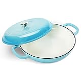 COOKWIN Cast Iron Casserole Braiser, 3.8