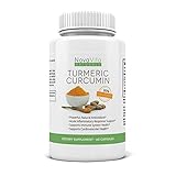NovaVita All Natural Turmeric Curcumin Bulk 60 Capsules - 1000mg / 2 Capsules - All Natural Antioxidants - Pure Extract Curcuminoids | Made in the USA