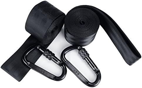 Isportom Two Extra Long Tree Swing Straps 10ft Suit for any Swings Safest Tree Swing Hanging Strap Kits with 2 Heavy Duty Locking Carabiners