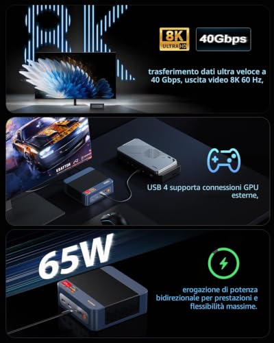 BOSGAME P3 Mix Mini Gaming PC, AMD Ryzen 5 7640HS (up to 5.0GHz) 32GB DDR5 1TB PCIe4.0 SSD Mini Computer, Mini PC 4K Display HDMI+DP+USB4, 2.5G Dual LAN, WiFi 6E, BT5.2