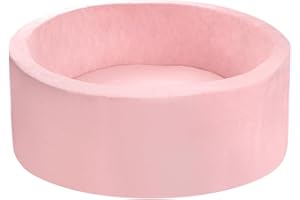 MEOGETY Baby Foam Ball Pit for Toddlers Kids Children, Infant Round Soft Small Ball Pool Pits for Girls and Boys Gifts Indoor Playpen, NOT Included Balls Light Pink