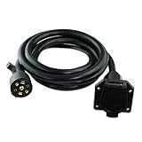 Leisure Cords 7-Way Trailer Extension Cord Wire 8 Ft - 7 Pin Connector Plug for RV Trailer, Caravan, 5th Wheel to Truck or Van - Heavy Duty & Weatherproof (8-Feet)