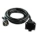 Leisure Cords 7-Way Trailer Extension Cord Wire 8 Ft - 7 Pin Connector Plug for RV Trailer, Caravan, 5th Wheel to Truck or Van - Heavy Duty & Weatherproof (8-Feet)