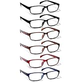 JOSCHOO Computer Reading Glasses for Women and Men 6 Pack Blue Light Blocking Spring Hinge Readers