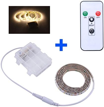 SUMAITEC LED Strip Lights with dimmer Remote, Battery Powered, Warm White, Length to Select: L=50cm / 1m / 2m, for Indoor and Outdoor, Waterproof