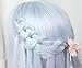 Women Girls Medium Size Harajuku Light Blue Mixed Pink Sweet Lolita Wig Super Natural Club Bob Costume Party Daily Hair with Wig Cap