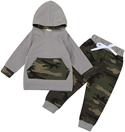 Baby Clothes, TRENDINAO Newborn Boys Girls Dinosaur Bones/Camouflage Hooded Tops+Pants