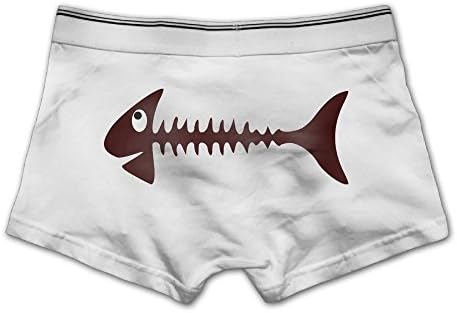 Unhuangs Cartoon Bone Men's Low Waists And High Waists, Shorts, Tights, And Short Fiber Underwear L White