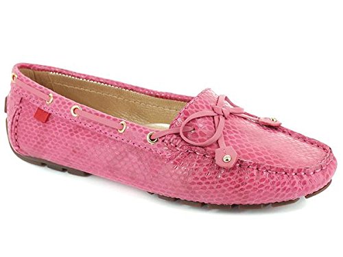 Marc Joseph New York Womens Snakeskin Driver Shoes with Bowtie Pink Size 9.5