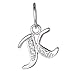 BORUO 925 Sterling Silver Cubic Zirconia A-Z Initial Letters Alphabet Dangling charms Pendant (Letter-K)
