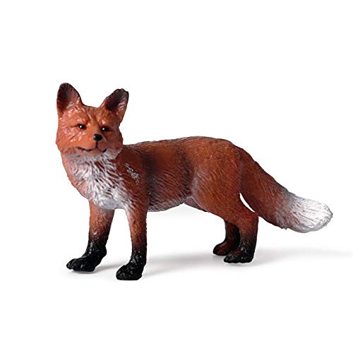 EOIVSH 4 PCS Forest Animal Figures Buck/Moose/Fox/Beaver, Woodland Animal Figurines Cake Toppers Educational Miniature Playset Toys Party Supplies Cute Decoration for Baby Shower Birthday