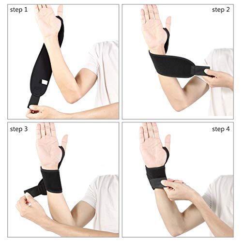 Xelparuc Adjustable Athletic Wrist Brace for Men & Women, Support for Carpal Tunnel, Tendonitis, Weightlifting,(Black /1 Pair)