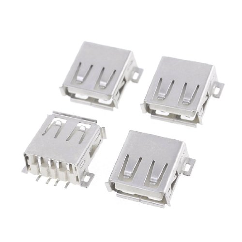 uxcell 4 Pcs USB 2.0 A Female Jack Socket PCB SMT Connector Adapter for Computor