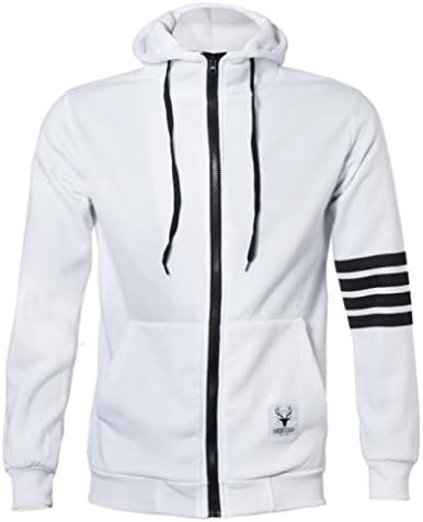 Fashion Kstare Men's Heavyweight Full Zip Hooded Sweatshirt in your choice of colors (White, M)