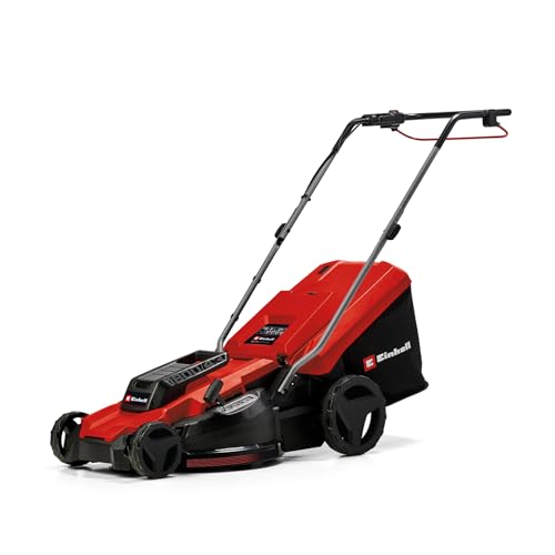 Einhell tosaerba elettrico GC-EM 1800/43 (1.800 W, larghezza di taglio 43 cm, fino a 800 m², cesto raccoglierba da 50 L, regolazione centrale dell'altezza di taglio da 20 a 65 mm)