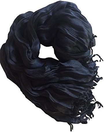 SCARF | Black Wrinkle Scarf 76" x 27" Most Popular "Travel Everyday Scarf"