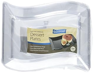 fineline settings 10-piece wavetrends rectangular-wave china-like plate, 5.5 by 7.5-inch, clear (b00805b3jo)