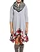 ACEVOG Women Irregular Hem Long Sleeve Plaid Loose Shirt Dress Top Gray XXL