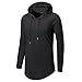 OLRIK Men's Swag Long Sleeve Shirts Fashion Hoodie With Zipper Trim Black L