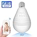 ABAI 360 Degree Fisheye Lens Panoramic VR Bulb LED Light Camera Hidden Wifi Wireless IP Camera For Home Security System Android IOS APP White