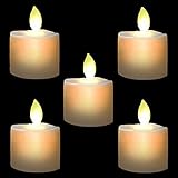 Burning Sister LED Tea Light Candles,Battery Operated Warm White Flameless Window Pillar Candle Bluk with Dancing Flickering Bulb for Christmas/Wedding/Birthday Party-Pack of 6