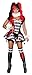 Roma Costume 3 Piece Court Jester Cutie Costume, Black/Red, Large