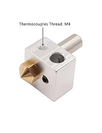 winsinn MK10 extrusor Hotend 0,4 mm Boquilla de cobre con PTFE para Wanhao FlashForge Creator etc.