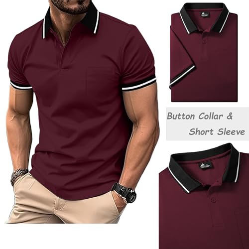 JACKETOWN 3 Pack Men's Short Sleeve Polo Shirts Lightweight Breathable Golf Casual Adult Multipack Tennis Tees