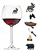 Simply Charmed Wine Charms for Camping - Magnetic Wine Glass Tags Set of 6