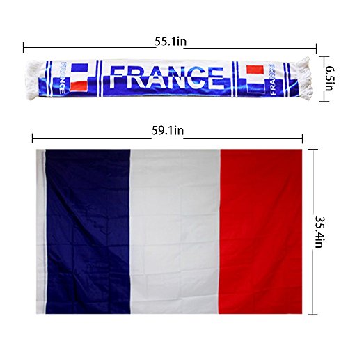 image for KingShark World Cup 2018 Set, Football Suit Fans Scarf, France, Hand H