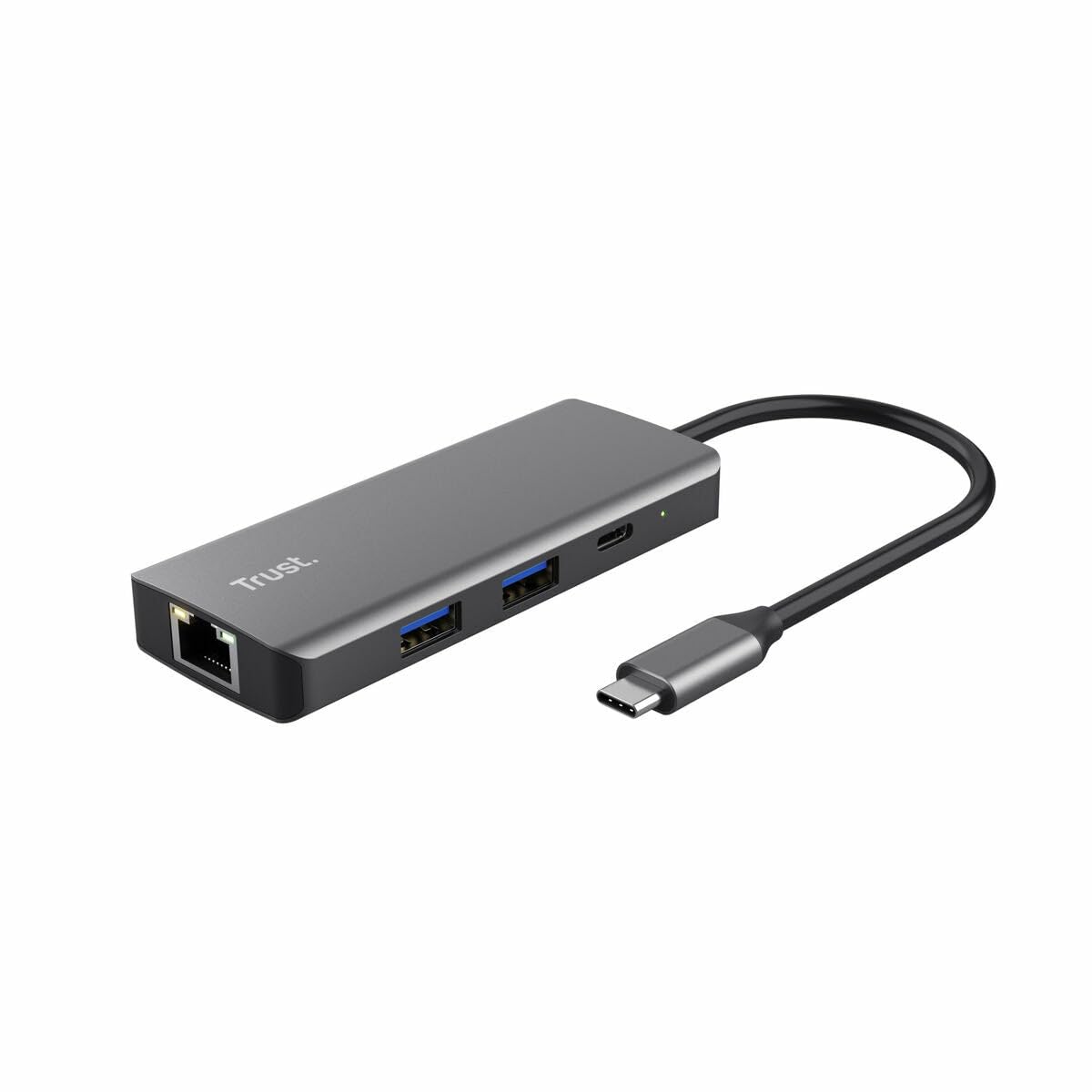 Trust Dalyx USB C Hub Multiport Adapter 6-in-1, Docking Station with 4K HDMI, 2x USB-C, 2x USB 3.1 with 5 Gbps Data Speed, Gigabit Ethernet Port, Adapter for Laptop, Macbook - Silver
