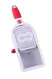 Gourmet Hand-Held Mandoline Slicer | Adjustable Stainless Steel Blade | Silicone Easy-Grip Handle | Sliding Hand Guard Included