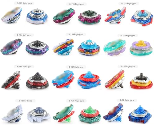 Battling Tops Box Set, Burst Gyro Toys 12 Spinning Tops + 2 Launchers + Stickers Combat Battling Game with Portable Box Gift for Kids Children Boys