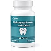 crait Remineralizing Gum Hydroxyapatite Gum with Non-Nano Hydroxyapatite and Xylitol, 70mg HA Per Piece, Sugar-Free Mint Hard Gum for Fresh Breath, Bad Breath Treatment, Oral Care 60 Pieces