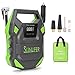 Sunlifer Car Tire Inflator, Portable Air Compressor Pump, 12V Auto Tire Pump with Upgraded Bright LED Light, 150 Psi Digital Pressure Gauge and Carry Handle for Car, Motorcycle, Bike and Others
