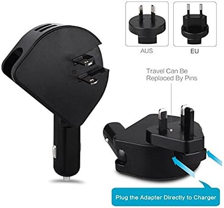 Black Market Electronics 2 in 1 Car and Home Dual USB 5V 2.4A Fast Charging International Travel Charger Including AU EU UK Adapter Plugs Foldable Portable Compact wall brick Iphone Android tablets