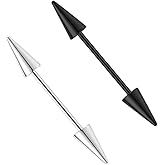 Niaspi 2Pcs 14G Spike Industrial Piercing Jewelry for Women Men 316L Surgical Steel Industrial Barbell Cartilage Earrings Minimalist Cartilage Piercing Jewelry